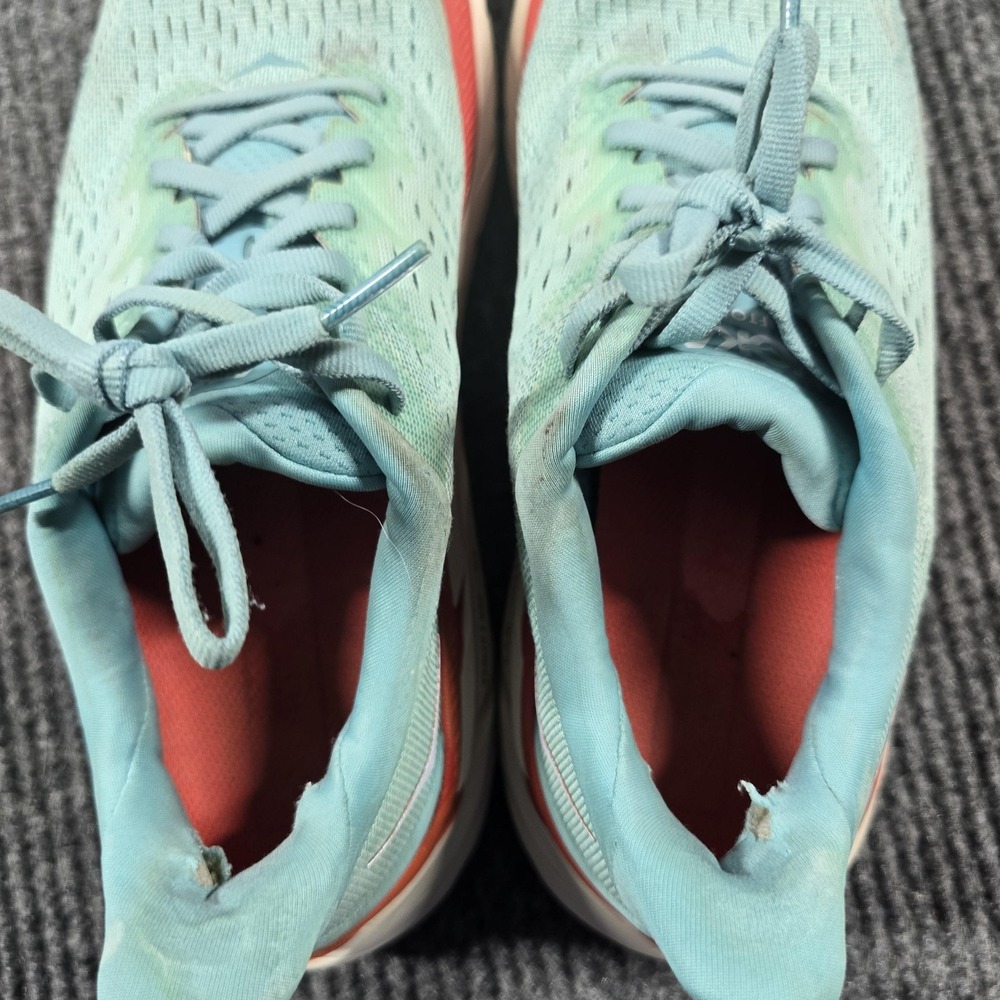 Hoka Clifton 8 Shoes Womens Size 8 B‎ Teal Orange Running Athletic Sneakers AEBL - Picture 11 of 15